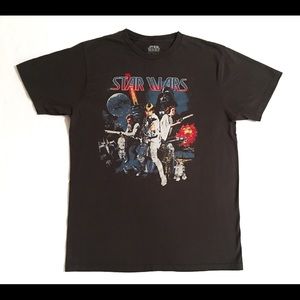 STAR WARS Retro Black Movie T Shirt Size L